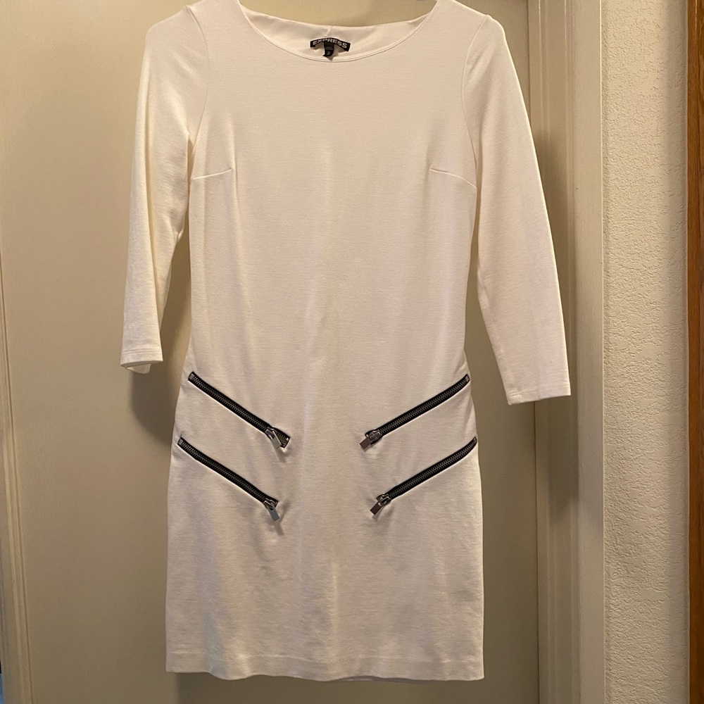 White Dress with Cute Zippers
